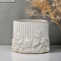 Pot de fleur en céramique moderne d'intérieur personnalisé de haute qualité Pot de conque et de coquille Pot émaillé pour la décoration de la maison