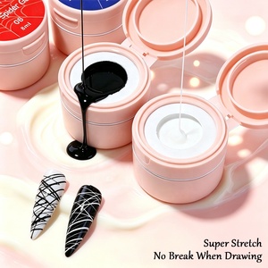 KLANA Metal Spider Gel 8ml Gel à ongles haute élasticité 6 couleurs Gel UV Soak-off pour la création de motifs en toile d'araignée et de lignes ultra-fines - Product Image 2