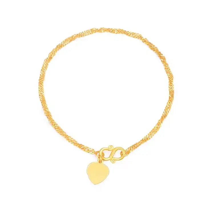 Nuovo Design squisito 24K placcato oro onda acqua catena a maglie braccialetto minimalista gioielli di moda per donna uomo regalo