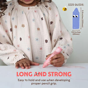 슈퍼 점보 크레용 (6팩) 100% 순수 밀랍 무독성 친환경 유아용 1-3세 초대형 손쉬운 그림 그리기 - Product Image 4