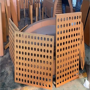 Panneau mural en <span class=keywords><strong>acier</strong></span> <span class=keywords><strong>Corten</strong></span> perforé à bas <span class=keywords><strong>prix</strong></span>, ASTM A588 Gr.A Gr.B, 2 mm, <span class=keywords><strong>tôle</strong></span> en <span class=keywords><strong>acier</strong></span> <span class=keywords><strong>Corten</strong></span> 3 mm, couleur oxyde, clôture extérieure - Product Image 5