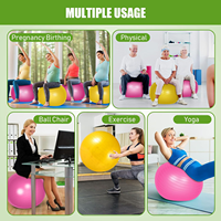 Accessoires de fitness durables, équipement de salle de sport à domicile, ballon de yoga anti-éclatement en PVC, 55-85 cm