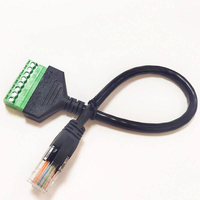 Cable adaptador de red OEM TC008 CAT5 RJ45 macho-hembra a terminal de tornillo de 8 pines para CCTV DVR