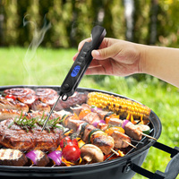 Thermomètre numérique intelligent avec écran LCD, alimenté par batterie, pour la cuisine, la cuisson au barbecue, lecture instantanée de la température, alarme intégrée