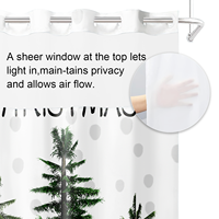 Rideau de douche double couche en tissu transparent à pois, imprimé 3D, motif pin réaliste de luxe, respirant et imperméable pour la confidentialité des fenêtres