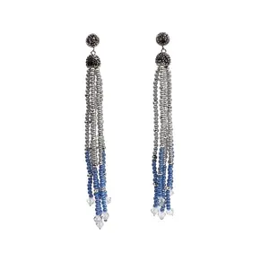 3mm pearl long earrings beaded tassel earrings for women