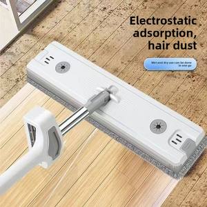 42Cm Roestvrijstalen Microfiber Platte Dweil Met Lange Steel En Vouw Emmer Huishoudelijke Reiniging Voor Huisvloeren - Product Image 5