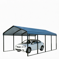 Abri de voiture moderne 10x20FT en acier au carbone, toit en tuiles d'acier coloré thermolaqué, résistant aux intempéries, abri extérieur durable pour une seule voiture