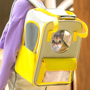 Mochila Transportadora para Gatos con Ventana Transparente, Orificios de Ventilación y Bolsillo de Almacenamiento, Mochila Transportadora para Gatos para Viajes al Aire Libre - Product Image 4