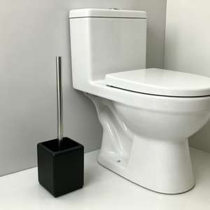 Ensemble de <span class=keywords><strong>brosse</strong></span> <span class=keywords><strong>WC</strong></span> moderne en résine noire mate avec support sur pied – Kit de nettoyage <span class=keywords><strong>WC</strong></span> moderne - Product Image 4
