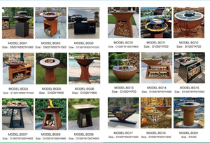 Barbecue d'extérieur robuste en acier corten avec tiroir et base - Product Image 2