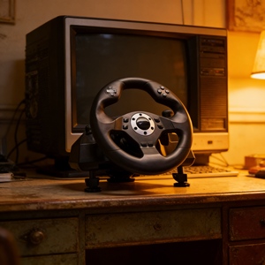 Factory Direct Drive Compatible USB Sim Racing <b>Wheel</b> <b>With</b> ABS Material and Smooth Force Feedback for Realistic Racing Feeling - Product Image 1