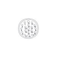 Câble coudé femelle M23 moulé avec 19 broches, isolation PVC, étanche IP67, conducteur en cuivre 250V, pour usage industriel