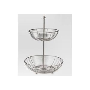 Cuisine Offre Spéciale échantillon gratuit 2 niveaux mode maison bol décoratif créatif fil métal panier accessoires de cuisine - Product Image 3