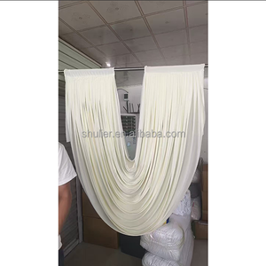 婚礼背景幕布 舞台拱门幕布 婚礼宴会装饰底布 舞台波浪幕布 - Product Image 4