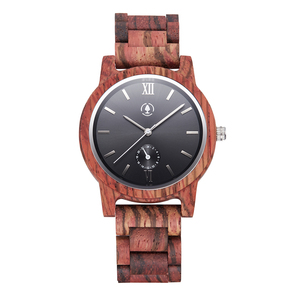 YS5545 hommes montre haut en bois montre-bracelet bois de santal luxe mode montre d'affaires personnalisé gravé horloge en bois - Product Image 6