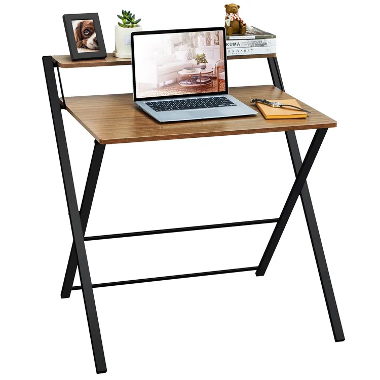 Home Office Save Space 2 Tier Study Writing Folding Stand Desk Desktop Computer Lap Laptop Gaming Work Foldable Table