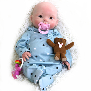 Poupée bébé reborn en silicone pleine grandeur de 46 cm, adorable, jouet doux pour filles, mini jouet qui boit du lait pour enfants - Product Image 2