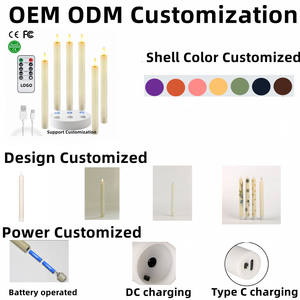Candele Coniche a LED Senza Fiamma in Vera Cera con Stoppino 3D, Ricaricabili Tramite Tipo C con Telecomando, Timer e Base di Ricarica per Decorazioni Natalizie - Product Image 4