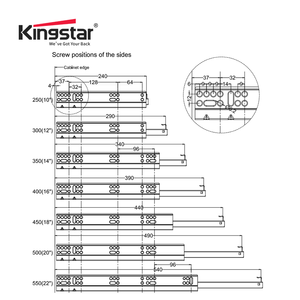 Glissière de fermeture souple dissimulée à Extension unique, glissières de <span class=keywords><strong>tiroir</strong></span> <span class=keywords><strong>sous</strong></span>-monté robustes - Product Image 6