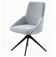Fauteuil pivotant à dossier haut très vendu, pivotant à 360 degrés, avec coussin en mousse épaisse, base en métal noir à 4 étoiles