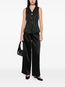 Pantalones de Mujer de Pierna Ancha, Cintura Media, Corte Regular, de Satén Negro, de Secado Rápido, para Oficina, Casual, para Ir al Trabajo, ODM - Product Image 2