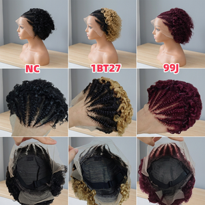 Letsfly Promotion $23 Braid Short Pixie Curly 13x4 Lace Frontal <b>Wigs</b>, 100% Human Hair Natural Black Color Short Cut <b>Wigs</b> - Product Image 2