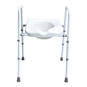 Chaise de toilette 2 en 1 pour personnes âgées, avec accoudoirs de sécurité, rehausseur de hauteur pour femmes enceintes, dossier en fer, certifiée CE - Product Image 2