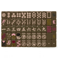 Ensemble de Mahjong Américain Moderne en Acrylique Rose Luxe, 160 Tuiles Entièrement Gravées, Complet, Portable avec Pieds Pliants, pour 4 Joueurs, En Stock, Livraison Rapide