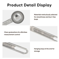 Ensemble de cuillères à mesurer en alliage d'aluminium anodisé de qualité alimentaire, manche long, outil de cuisine ergonomique, mesure précise, café, épices