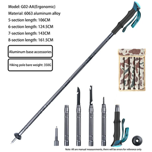 Nhà Máy Made Trọng Lượng Nhẹ 5 Phần Hợp Kim Nhôm Đi Bộ Đường Dài Gậy Kính Thiên Văn Có Thể Gập Lại Đi Bộ Gần Tôi Leo Núi Cực - Product Image 3