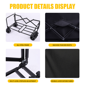 Carrito Plegable para Exteriores, Carrito Utilitario Plegable, Asiento Reclinable para Autocaravana, Asiento Expandible con Almacenamiento, Carrito de Camping Extensible - Product Image 5