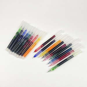Wholesale Custom Cheap Liquid Roller <b>Pen</b> 0.5 mm Black <b>Blue</b> Red Pink Orange Green Purple Roller Gel <b>Pen</b> - Product Image 6