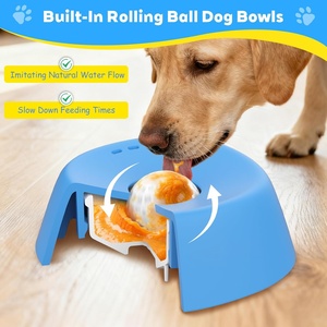 Stainless Steel Liquid Lick Bowl for <b>Dogs</b> Anti Spill Slow Feeding Bowl with Stainless Steel Rolling <b>Ball</b> for Yogurt Broth Puree - Product Image 2