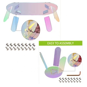 Tavolino da Caffè Moderno in Acrilico Arcobaleno, Estensibile e Convertibile, <span class=keywords><strong>Salvaspazio</strong></span> e Multifunzionale per Arredamento Casa, Colorato e Intelligente per Soggiorno - Product Image 3