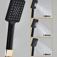 Système de douche thermostatique de luxe noir et or carré 2026, robinet de douche chaud et froid pour salle de bain, ensemble de douche très vendu