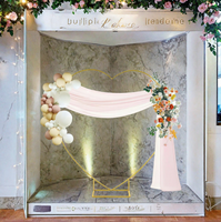 Arche de mariage en métal en forme de cœur, support de toile de fond doré en forme de cœur pour la cérémonie de mariage, la fête, la décoration de photomaton