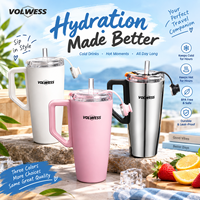Bouteille d'eau isotherme en acier inoxydable avec couvercle à ouverture rapide, paille dissimulée, anti-fuite, pour boissons chaudes en voyage