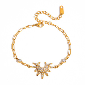 Star Shape Zinc Alloy <b>Bracelet</b> With <b>Crystal</b> Inlay For Women Fashion Charm Jewelry - Product Image 5