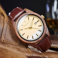 Montre unisexe de haute qualité, nouvelle arrivée, pour T150, design artistique, éco-mode, OEM, analogique, boîtier en bois de 44 mm, bracelet en cuir