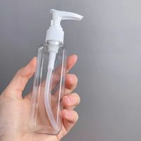 Botol Kosmetik Perjalanan Mini Ramah Lingkungan 100ml dengan Pompa Semprot untuk Pembersih Wajah, Set Plastik