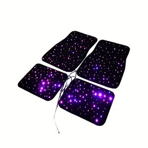 Tappetini Auto LED Starlight, tappetini Auto Starlight, Set Completo di tappetini Auto Antiscivolo con Cielo Stellato Lucido e Telecomando, Tappetino Interno for Auto Impermeabile(Type-C