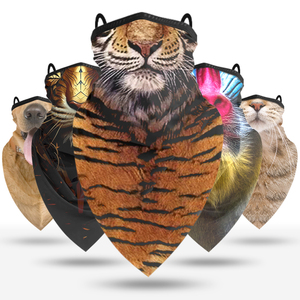 小型軽量UPF 50 + 夏屋外サンプロテクションベール3Dアニマルデザイン冷却イヤーループバンダナマスクオートバイ用 - Product Image 1