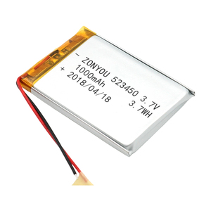 סוללת ליפו 523450 1000mAh במחיר זול, בעלת אורך חיים ארוך (500 מחזורי טעינה) עבור מחולל חמצן, מאוורר צוואר, ותאורת קמפינג - Product Image 3