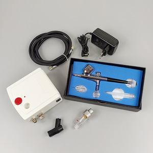 Kit aérographe double action miniature avec pompe à air électrique pour nail art, pulvérisation de modèles, portable, vitesse réglable, alimentation par gravité - Product Image 5