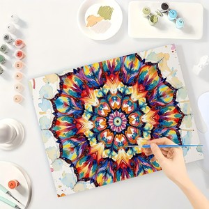 Mandala arte pintura por números Kit para adultos-DIY colorido Mandala 16x20 pulgadas, decoración de Arte de meditación sin marco o regalos - Product Image 3