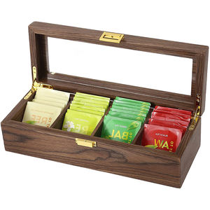 Saco de café do bolo da lua requintada, saco de chá do bolo de lua requintada, tampa transparente, caixa de armazenamento de madeira com fechadura - Product Image 6