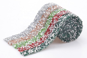 Bling Rock Fine Diamond Hot Fix con nastro di cristallo in ferro su strass <span class=keywords><strong>Applique</strong></span> rifiniture per abiti da sposa accessori - Product Image 4