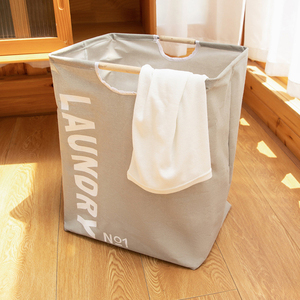 Grand <span class=keywords><strong>panier</strong></span> à vêtements pliable <span class=keywords><strong>en</strong></span> tissu organisateur de stockage de vêtements <span class=keywords><strong>panier</strong></span> à <span class=keywords><strong>linge</strong></span> avec manche <span class=keywords><strong>en</strong></span> <span class=keywords><strong>bois</strong></span> - Product Image 3