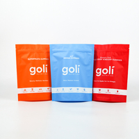 Prix d'usine Feuille Fond Plat Zip Lock Sac Emballage Vitamine C Debout Pochette Sac pour Emballage Alimentaire